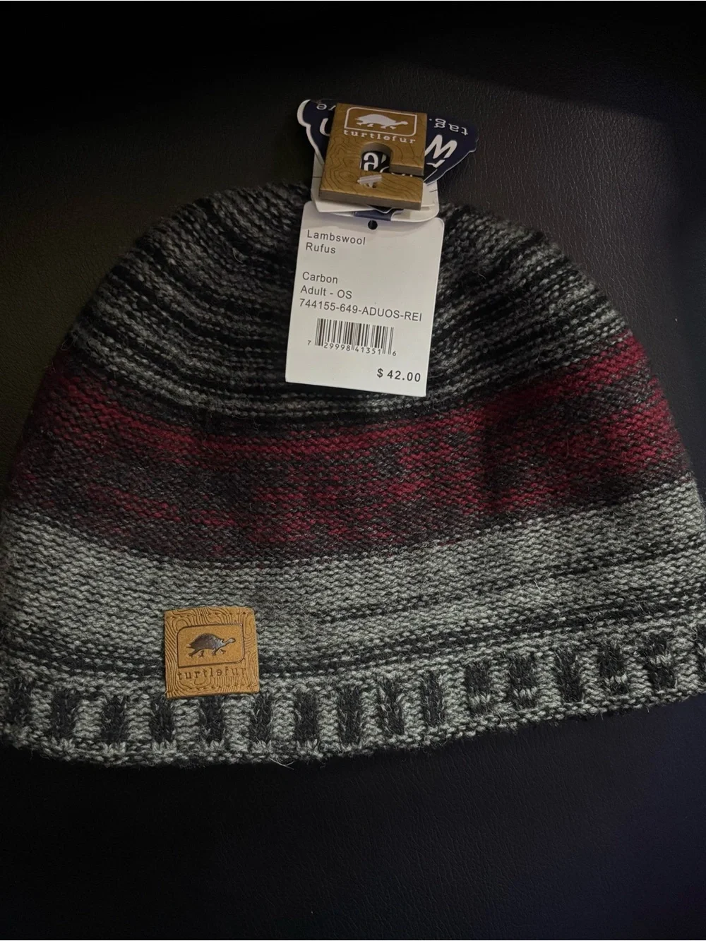 Turtlefur Lambswool Fleece Striped Aztec Beanie